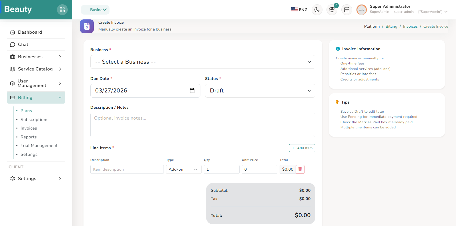 Billing / Invoices screenshot 2