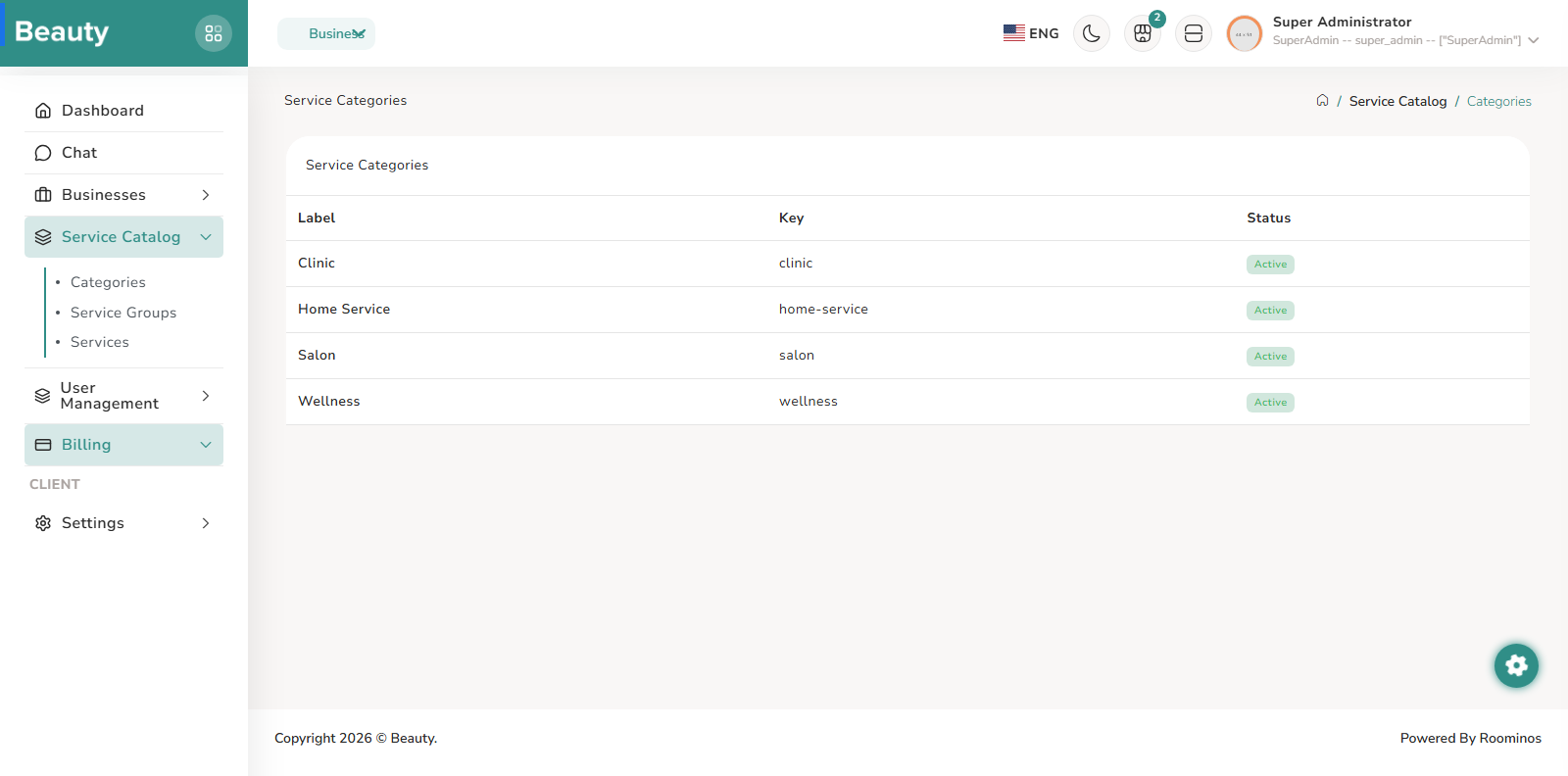 Service Catalog / Categories screenshot 1