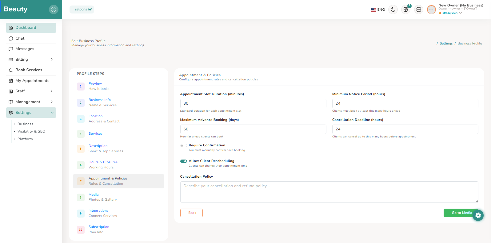 Settings / Business screenshot 7