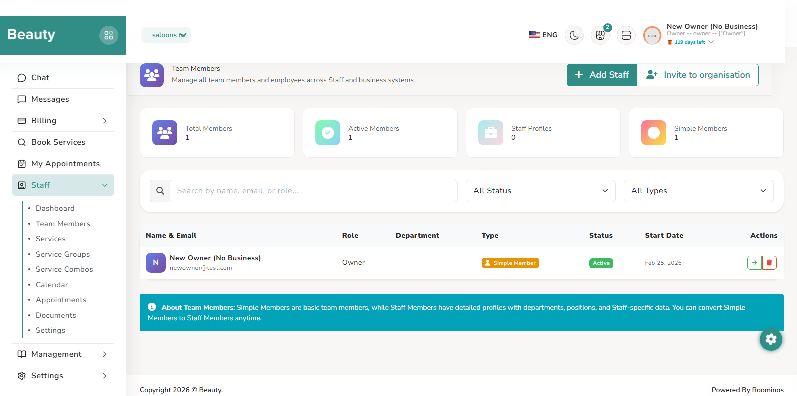 Staff / Team Members screenshot 1