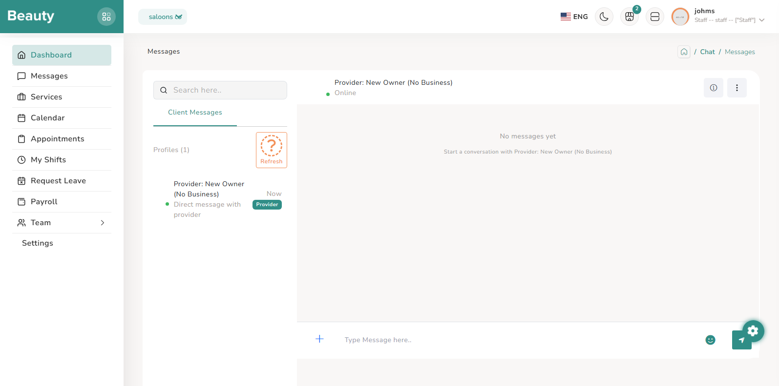 Messages screenshot 1